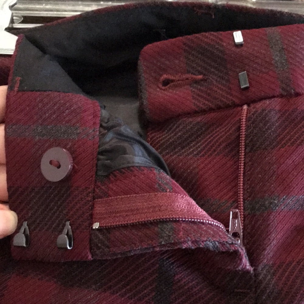 Red and black plaid long pants trousers - Picture 4 of 4